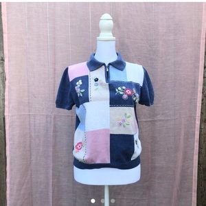 Super Cute Vintage Patchwork Style Top